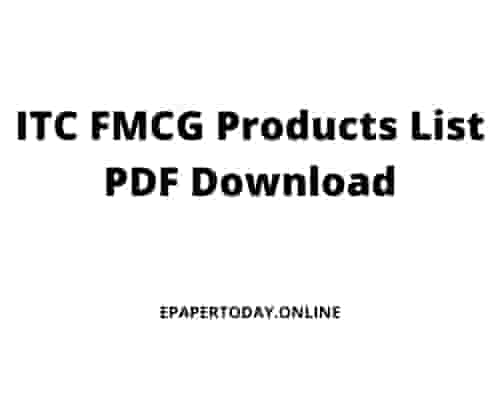 ITC FMCG Products List PDF Download 2021 For Free in English