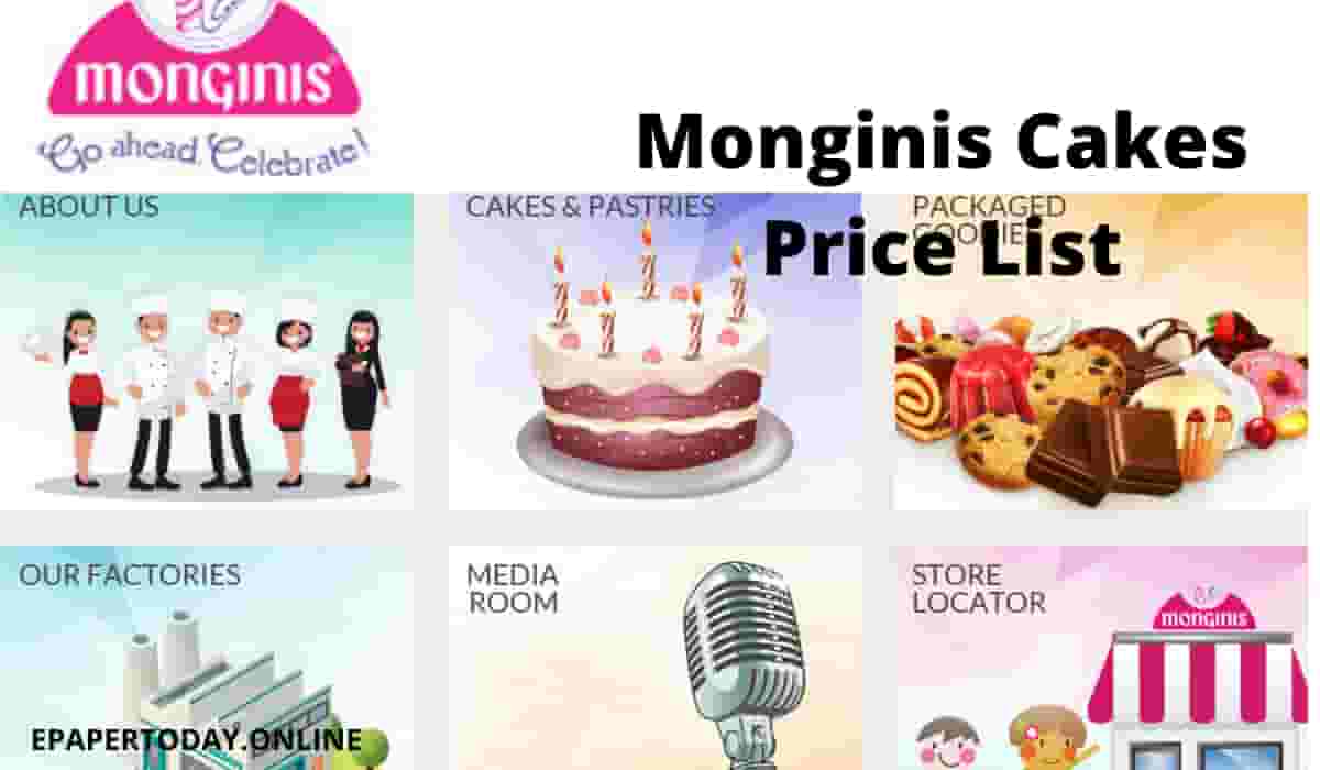 Monginis Cakes Price List 2022 PDF Download